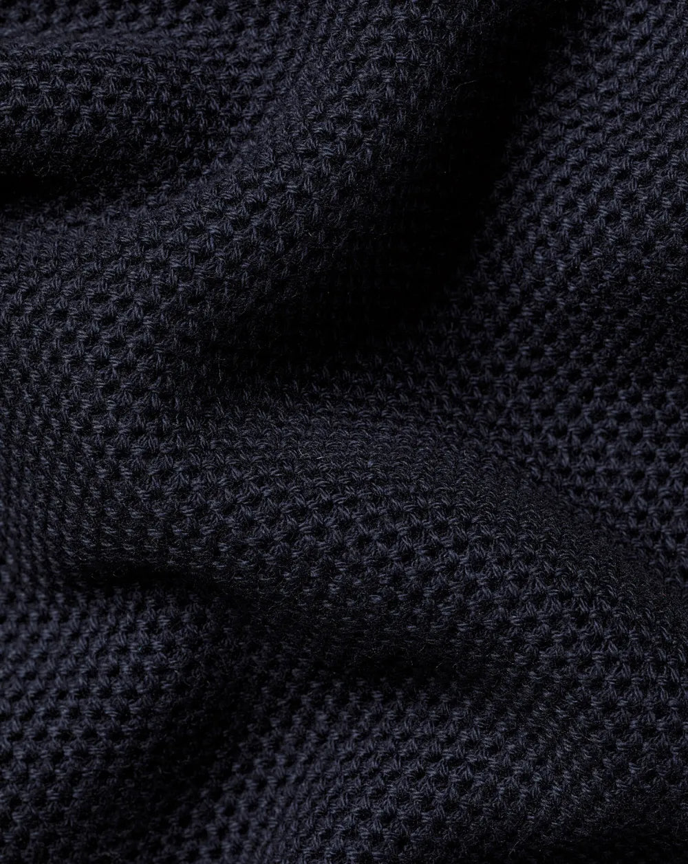 Honeycomb Cotton Zip Neck Jumper - Purple