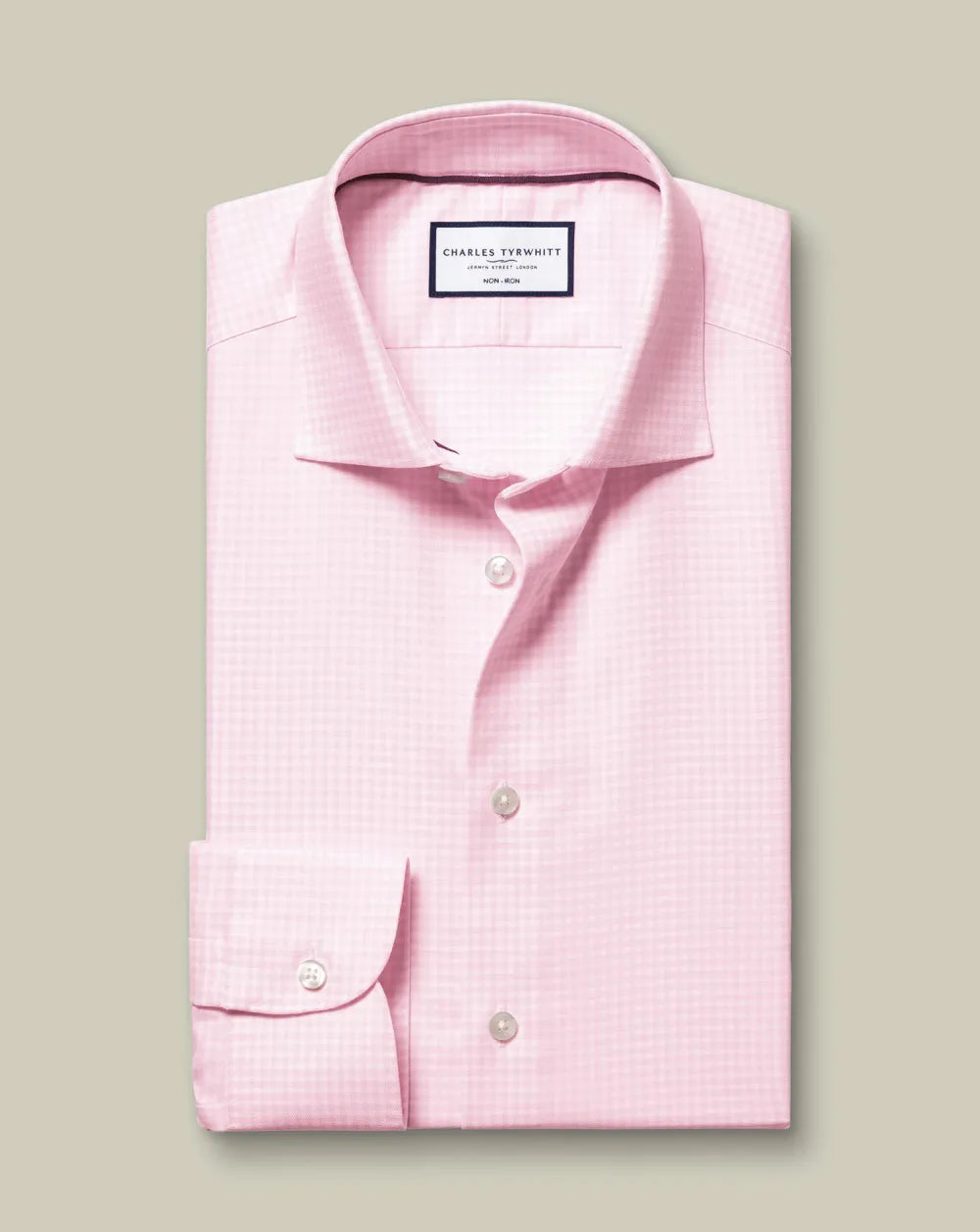 Semi-Cutaway Non-Iron Cotton Linen Shirt - White