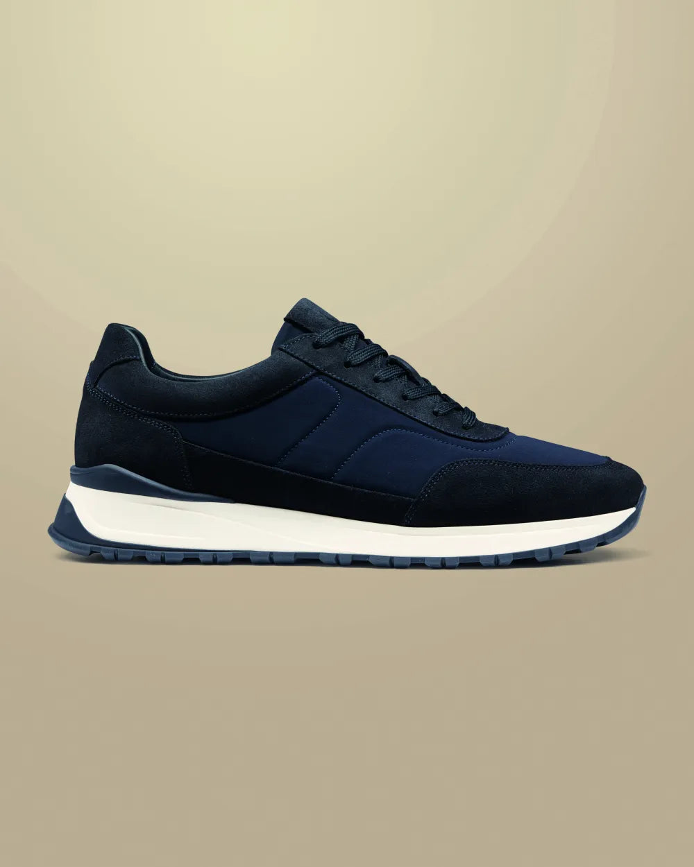 Leather Textile Trainers - Dark Chocolate