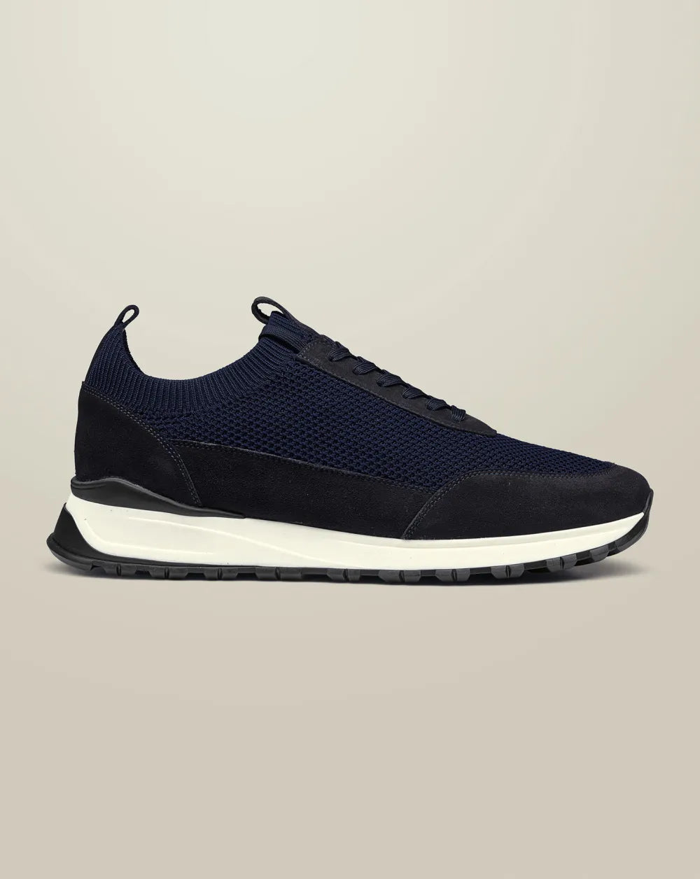 Leather Textile Trainers - Dark Chocolate