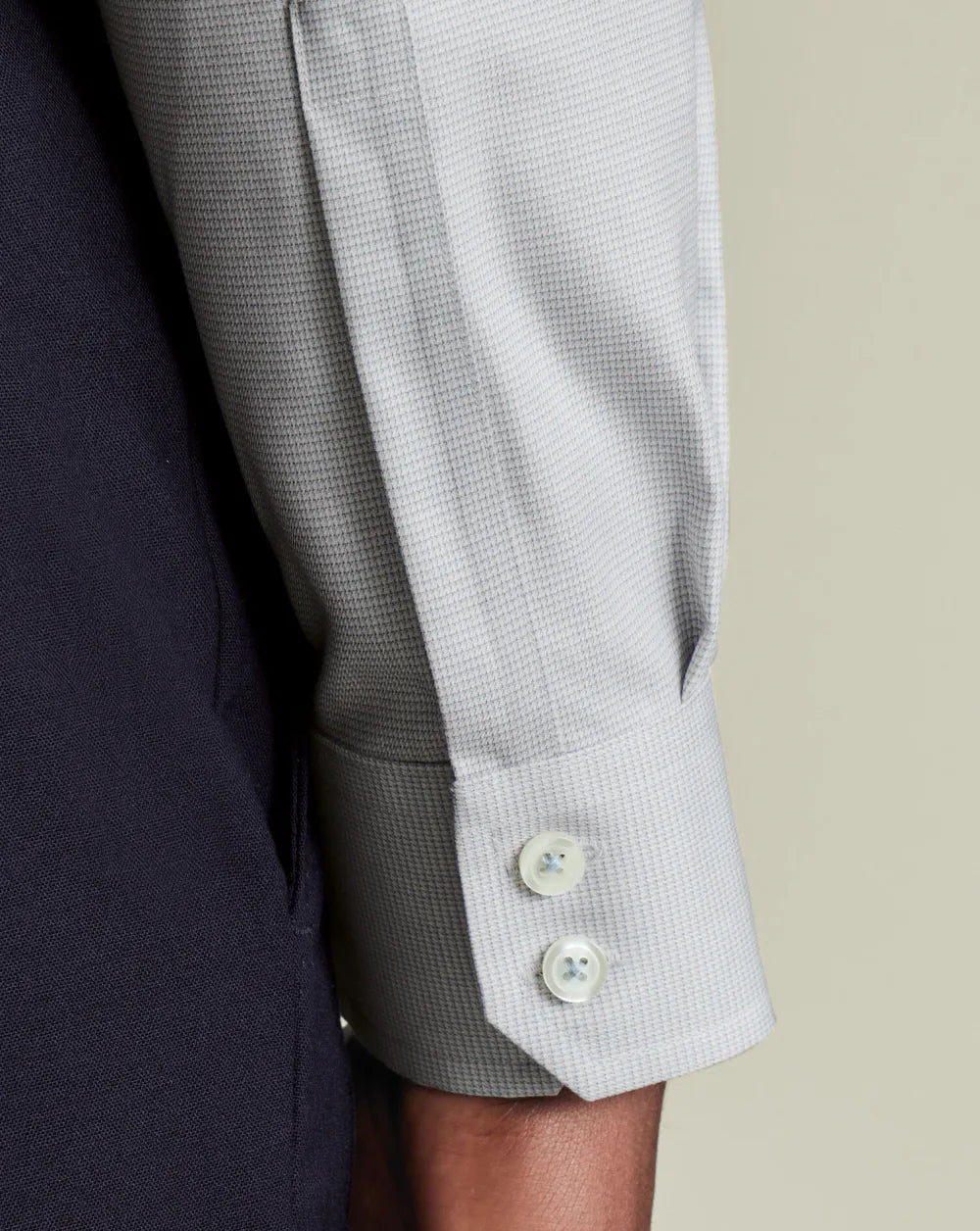 Non-Iron Westminster Weave Shirt - Silver Grey