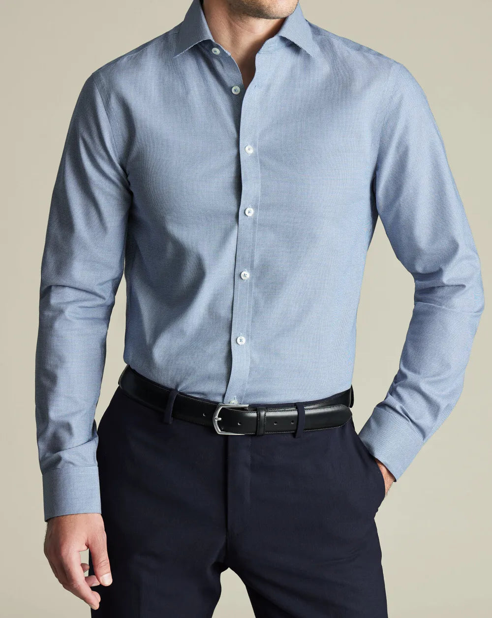 Non-Iron Westminster Weave Shirt - Silver Grey