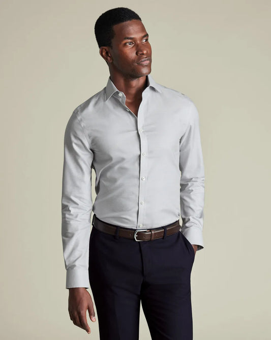 Non-Iron Westminster Weave Shirt - Silver Grey