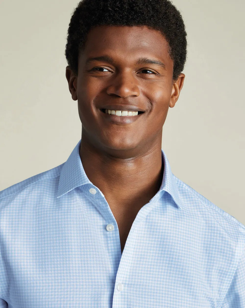 Semi-Cutaway Non-Iron Cotton Linen Shirt  - White