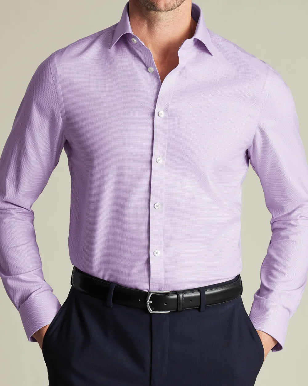 Non-Iron Westminster Weave Shirt - Silver Grey