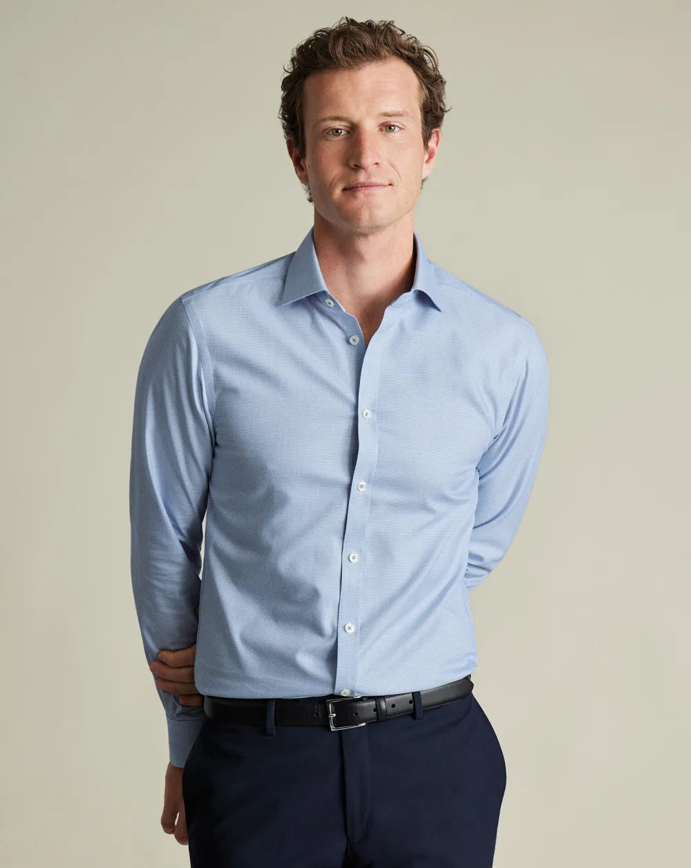 Non-Iron Westminster Weave Shirt - Silver Grey