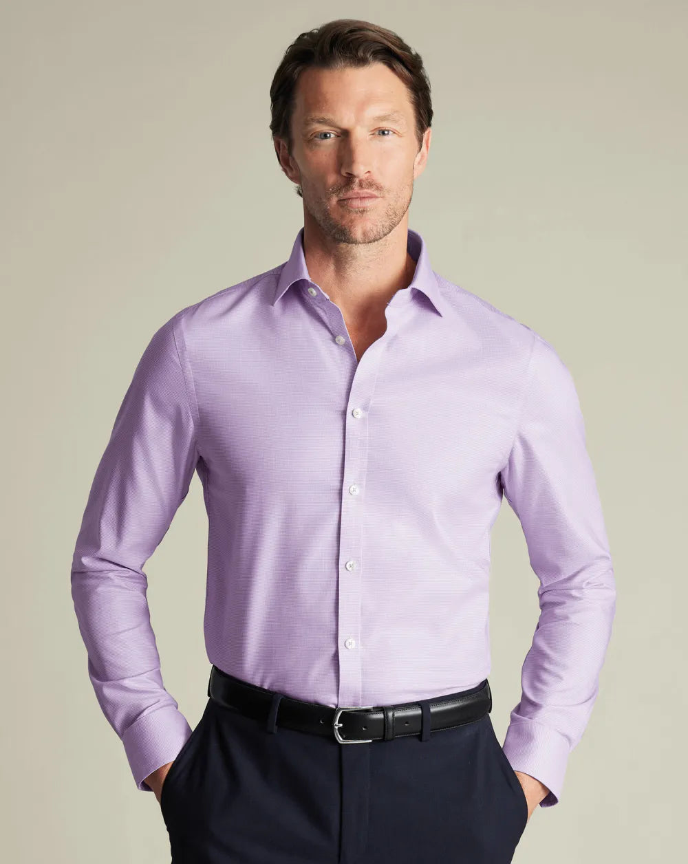 Non-Iron Westminster Weave Shirt - Silver Grey