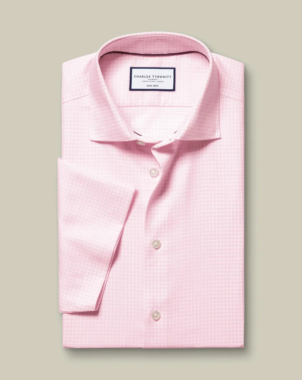 Non-Iron Cotton Linen Short Sleeve Shirt - Ink Blue