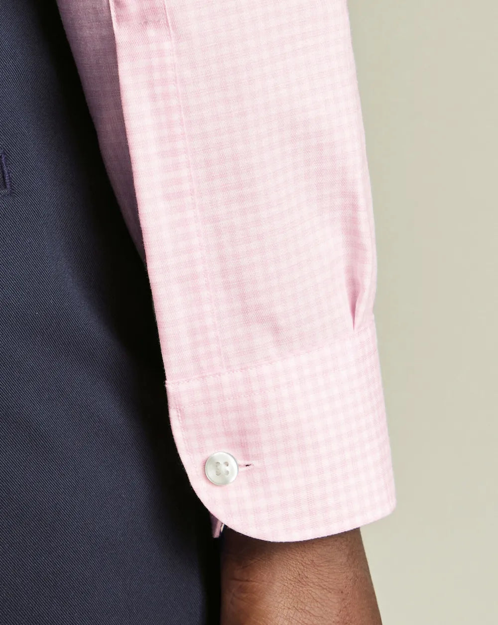 Semi-Cutaway Non-Iron Cotton Linen Shirt  - White