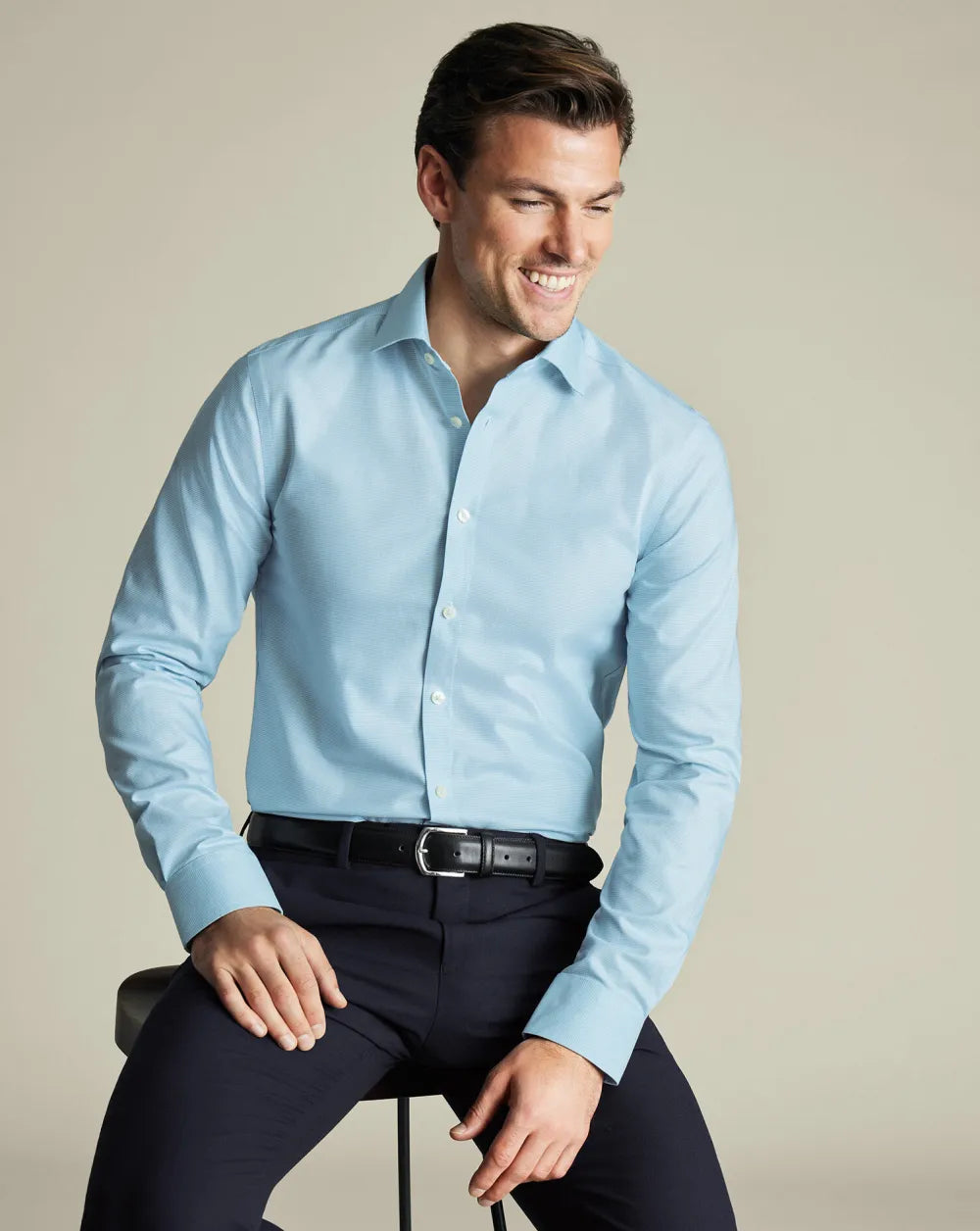 Non-Iron Westminster Weave Shirt - Silver Grey