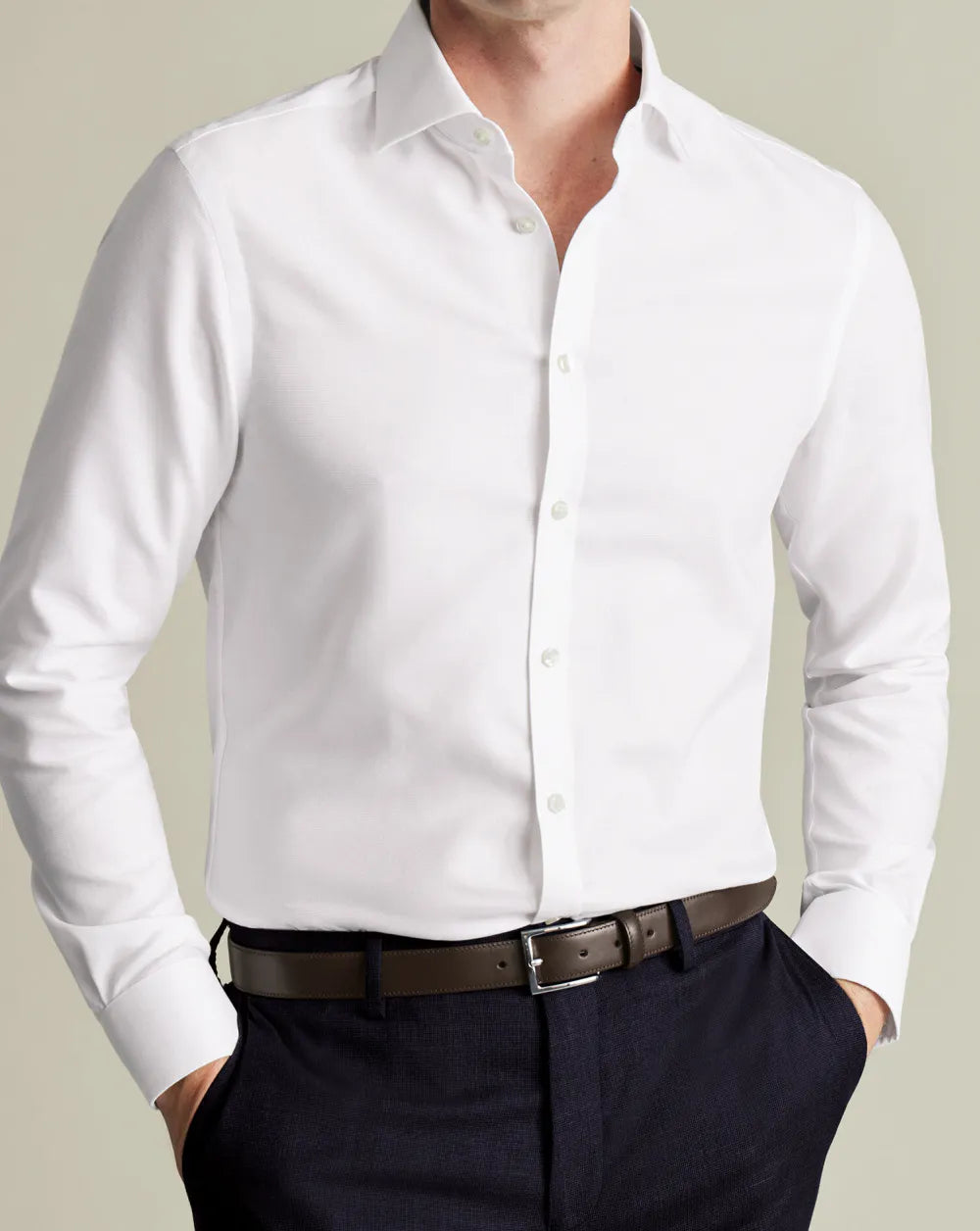 Non-Iron Westminster Weave Shirt - Silver Grey