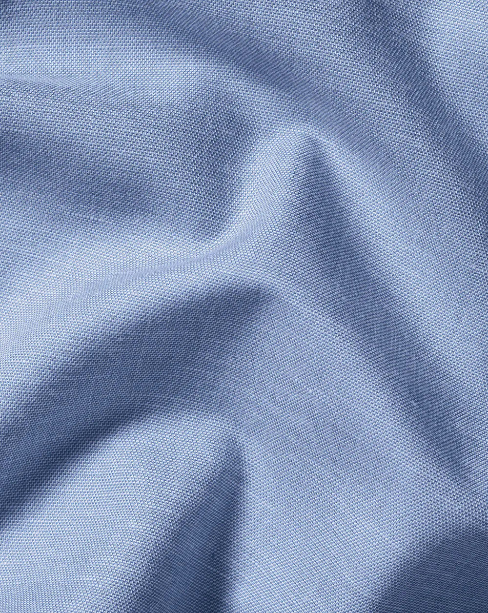 Semi-Cutaway Non-Iron Cotton Linen Shirt  - White