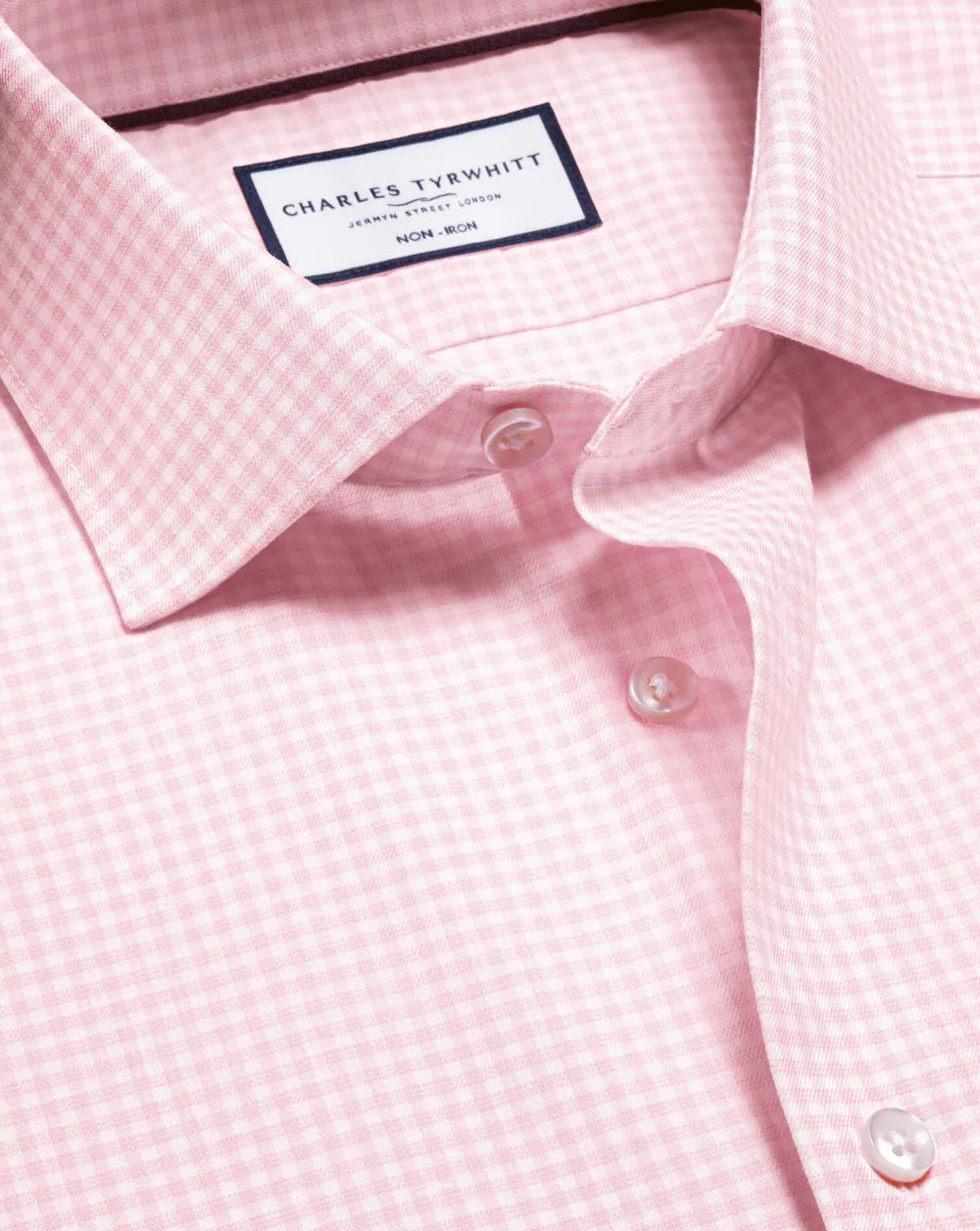Semi-Cutaway Non-Iron Cotton Linen Shirt  - White