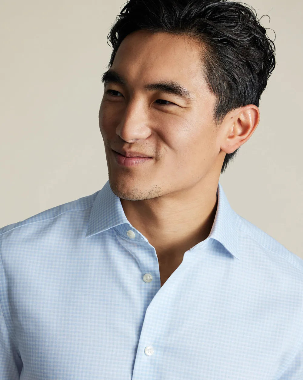Non-Iron Cotton Linen Short Sleeve Shirt - Ink Blue