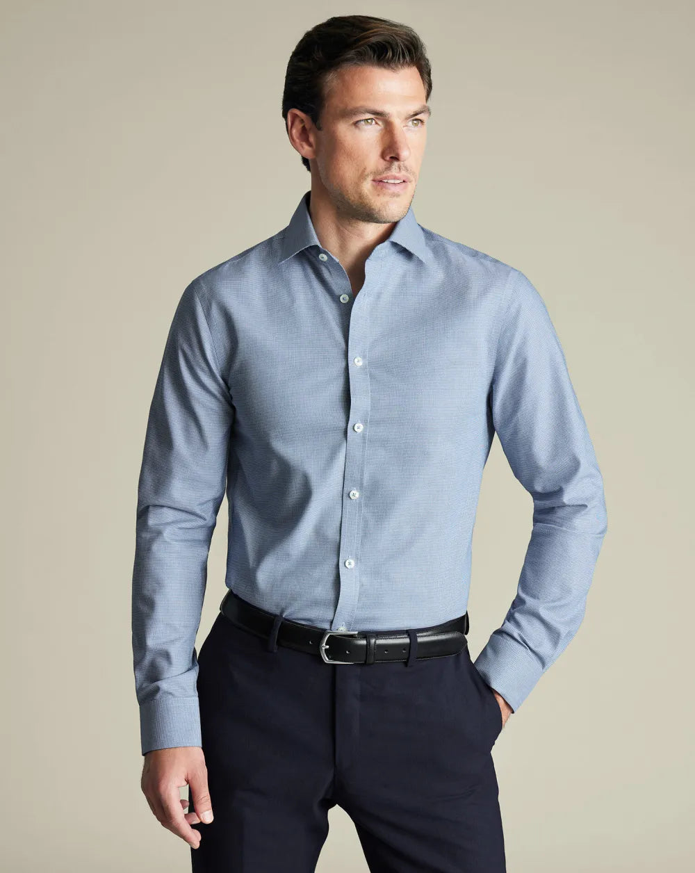 Non-Iron Westminster Weave Shirt - Silver Grey